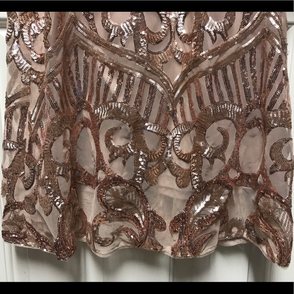 Adrianna Papell Sequin Embroidered Gown - Picture 4 of 8